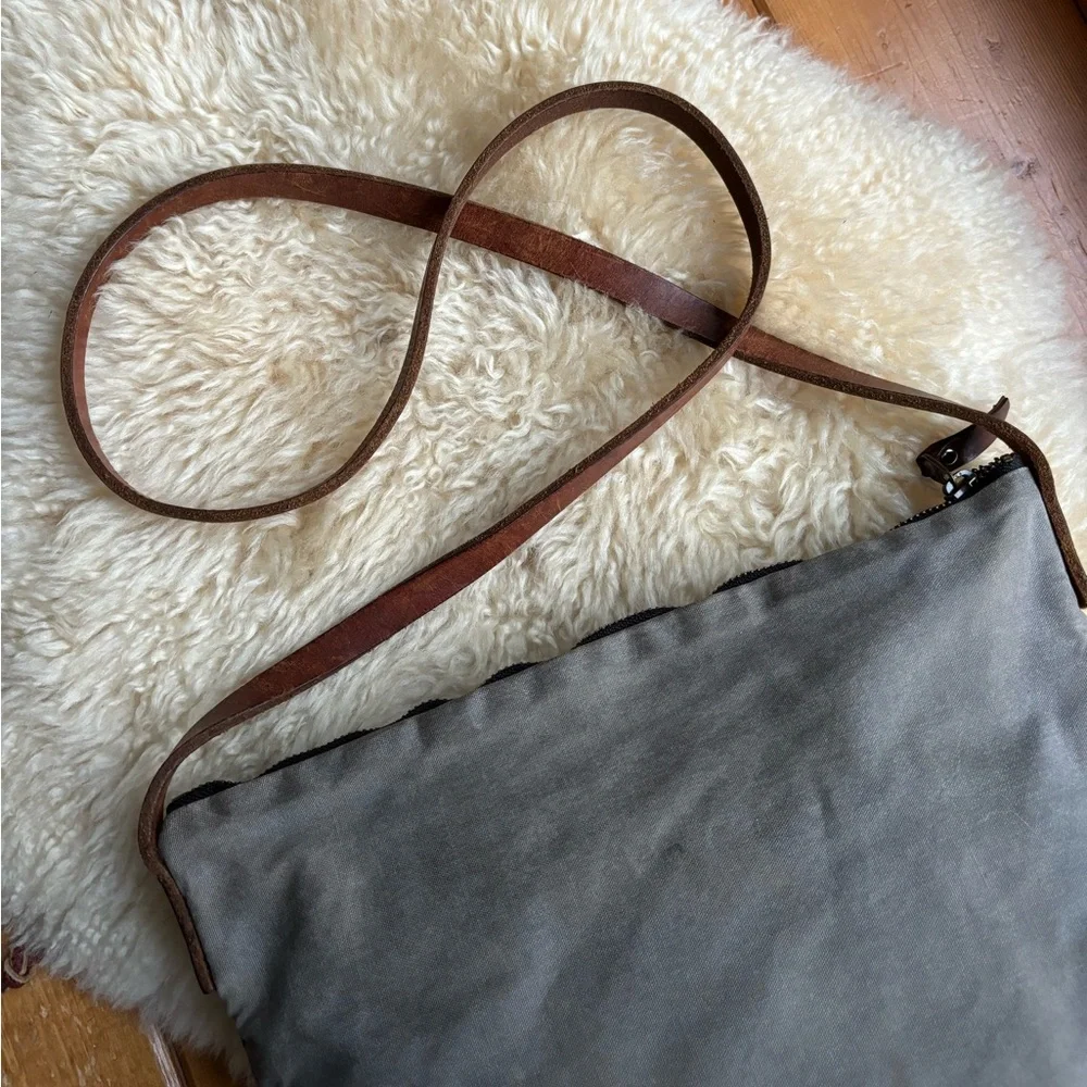 Waxed Canvas and Leather Crossbody - Picture 4 of 9